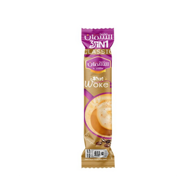 Mohammad Al Samman Shot Woke 3-in-1 Instant Coffee 10 Packets X 20 Grams