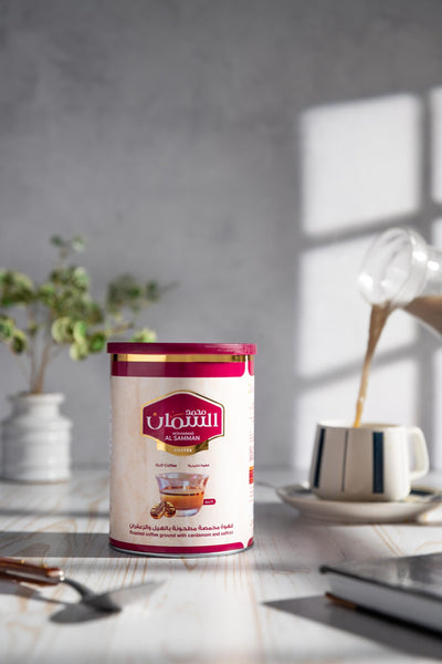 Premium Al Samman Gulf Coffee: Roasted with Cardamom & Saffron, 1 Pound